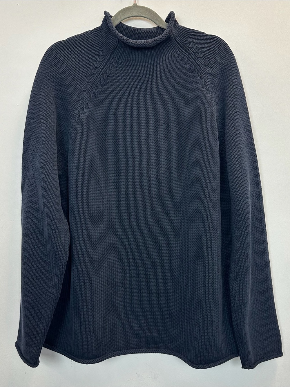 J. Crew Navy Blue Cotton Rollneck Sweater XL